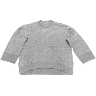 [ネット限定クリアランスセール]婦人カシミヤ100％ニット　グレー  M～L