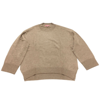 [ネット限定クリアランスセール]婦人カシミヤ100％ニット　モカ  M～L