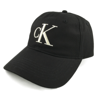 【Calvin Klein/カルバンクライン】LARGE MONOGRAM EMBROIDERY CAP　black