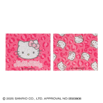 足元マット2P　ハローキティ「キティレオパードピンク」