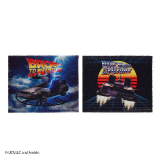 足元マット2P　バックトゥザフューチャー「デロリアン」