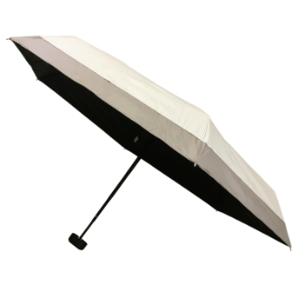 【RHYTHM BOX】リズムボックス　晴雨兼用 カラビナ付5段 ミニ　グレージュ