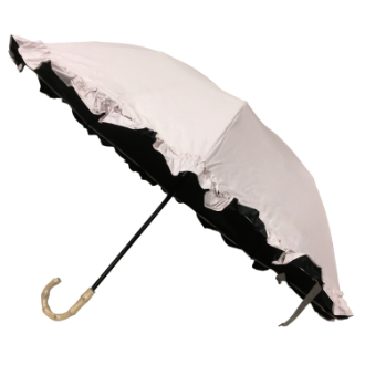 【RHYTHM BOX】リズムボックス　晴雨兼用 フリル2段折　ピンク