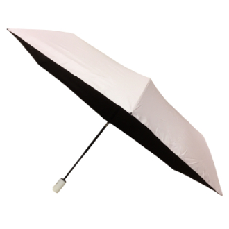 【RHYTHM BOX】リズムボックス　晴雨兼用 カラビナ付自動開閉カーボン ミニ　ピンク