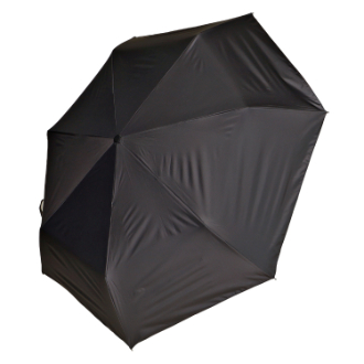 【RHYTHM BOX】リズムボックス　晴雨兼用 カラビナ付自動開閉カーボン ミニ　ブラック