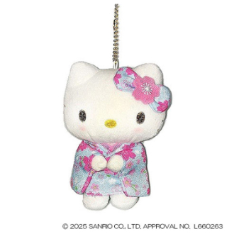 ハローキティマスコット 桜着物  水色（2月中旬入荷予定）