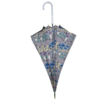 ムーミン　晴雨兼用　長傘　小花柄　グレー