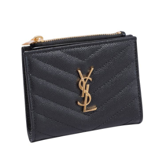 [半期に一度の大感謝SALE]〔サンローラン〕二つ折り財布  ブラック