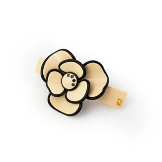 【ALEXANDRE DE PARIS】アレクサンドル ドゥ パリ　カメリア バレッタ 6cm　AA6-15485-13　Y-BEIGE