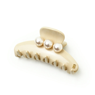 【ALEXANDRE DE PARIS】アレクサンドル ドゥ パリ　パールヘアクリップM　ACCM-16920-04　S-BEIGE