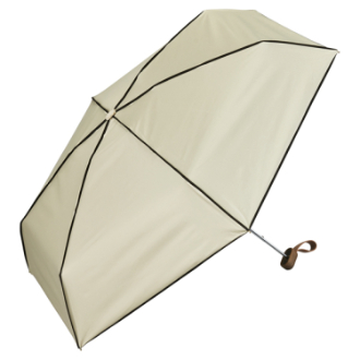 【Wpc.】遮光プレーンパイピング ミニ　日傘 折りたたみ傘 晴雨兼用　BE