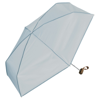 【Wpc.】遮光プレーンパイピング ミニ　日傘 折りたたみ傘 晴雨兼用　GY