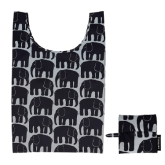 【フィンレイソン】エコバッグ (ループ付き)　エレファンティ/ブラック