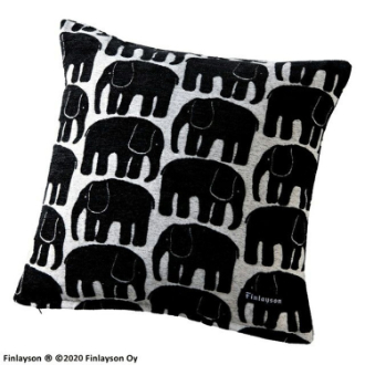 【フィンレイソン】クッション (ヌードクッション付き)　エレファンティ/ブラック