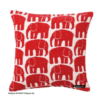 【フィンレイソン】クッション (ヌードクッション付き)　エレファンティ/レッド