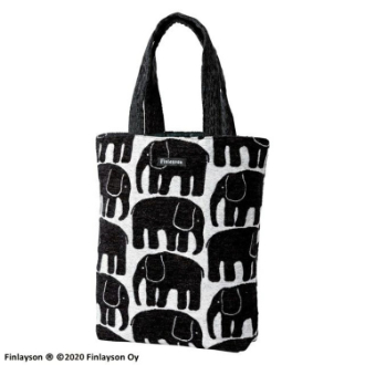 【フィンレイソン】マチ付きトート　エレファンティ/ブラック