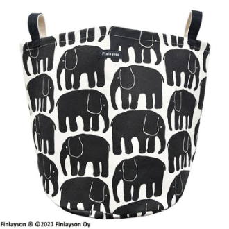 【フィンレイソン】ランドリーバッグ (キャンバス)　エレファンティ/ブラック
