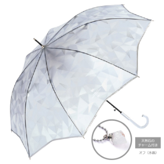 【Wpc.】ジェムストーンアンブレラ　雨傘 長傘　オフ(水晶)