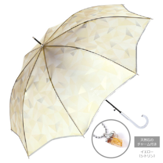 【Wpc.】ジェムストーンアンブレラ　雨傘 長傘　イエロー(シトリン)