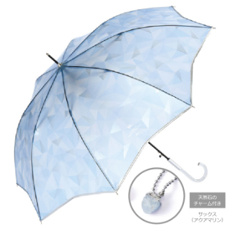 【Wpc.】ジェムストーンアンブレラ　雨傘 長傘　サックス(アクアマリン)