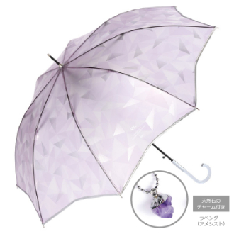 【Wpc.】ジェムストーンアンブレラ　雨傘 長傘　ラベンダー(アメシスト)
