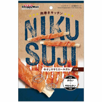 【DoggyMan】ドギーマン  肉巻きキッチン 牛すじササミロールガム11本