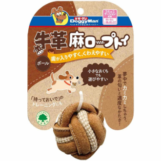 【DoggyMan】ドギーマン  牛革麻ロープトイ ボール