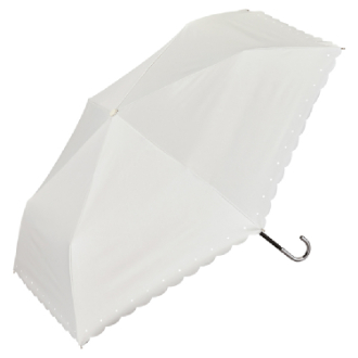 【Wpc.】遮光シルバーリボンハート ミニ　日傘 折りたたみ傘 晴雨兼用　OF