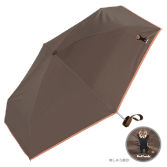 【Wpc.】遮光アニマル刺繍 ミニ　日傘 折りたたみ傘 晴雨兼用　BR