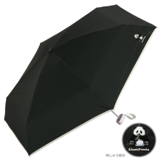 【Wpc.】遮光アニマル刺繍 ミニ　日傘 折りたたみ傘 晴雨兼用　BK