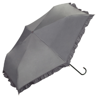 【Wpc.】遮光クラシックフリル ミニ　日傘 折りたたみ傘 晴雨兼用　GY