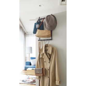 山崎実業  smart 高さ調節ドアハンガー  ブラック