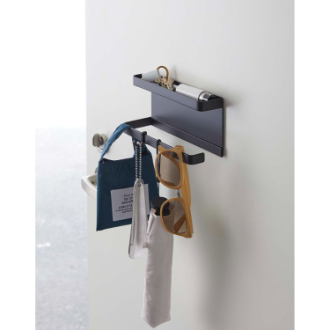 山崎実業  smart トレー付きマグネット  アンブレラホルダー    ブラック