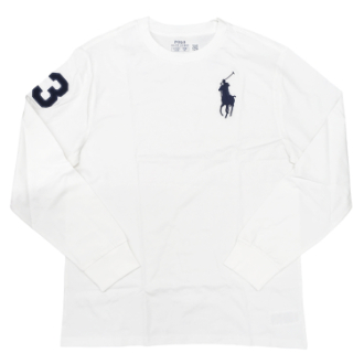 【POLO LALPH LAUREN/ポロラルフローレン】ビッグポニー刺繍 長袖Tシャツ　ホワイト　ボーイズL