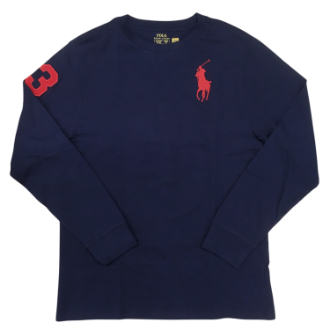 【POLO LALPH LAUREN/ポロラルフローレン】ビッグポニー刺繍 長袖Tシャツ　ネイビー　ボーイズL