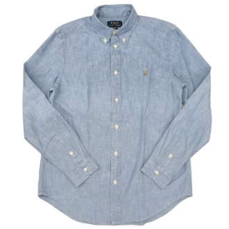 【POLO LALPH LAUREN/ポロラルフローレン】コットン シャンブレー シャツ　ライトブルー　ボーイズXL
