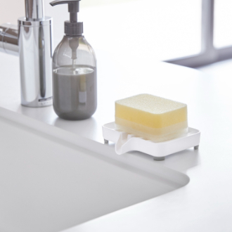 山崎実業  MIST 水が流れるソープトレー ホワイト  ホワイト