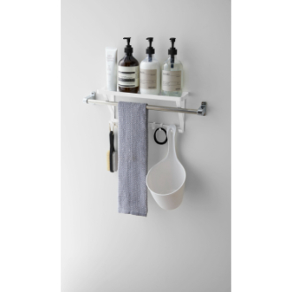 山崎実業  MIST タオル掛け上ラック ホワイト