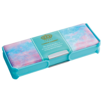 両面筆入　ショックガード　ミント