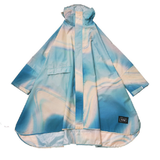 【KiU】キウスタンダードレインポンチョ 2ND マーブルグラデーションBL