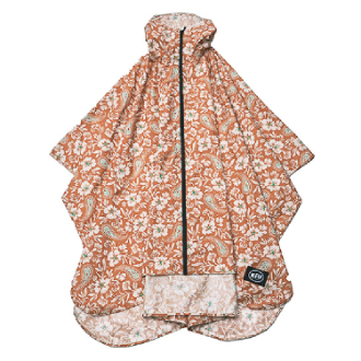 【KiU】キウレインポンチョ 2ND フラワーペイズリー