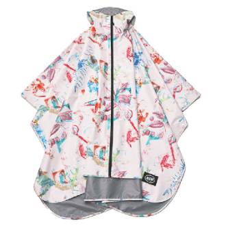【KiU】キウレインポンチョ 2ND グリッチプリント