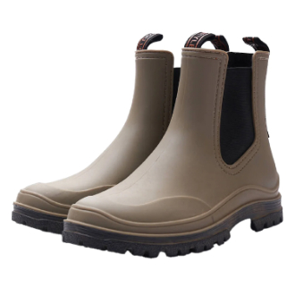 【KiU】ツートーンサイドゴアレインブーツ ベージュ M