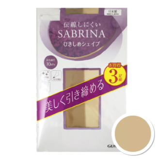 【SABRINA】サブリナ　伝線しにくい引き締め　3足組　SP913　ナチュラルベージュ　L-LL