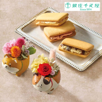 [母の日ギフト]アニマルプリザと「銀座千疋屋」銀座フルーツサンド C40-6 81010