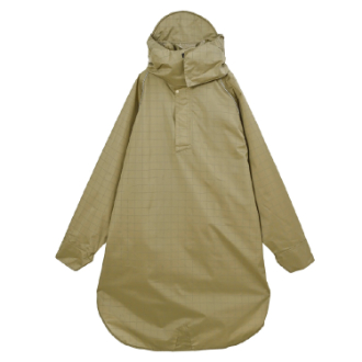 【KiU】キウ ビジブル バイシクル レインポンチョ　グリッドベージュ