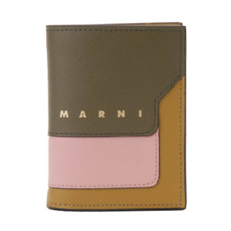 [ブランドコレクション]［1］【MARNI】マルニ　二つ折財布  DEEP SAGE/MISTYROSE/L CURRY