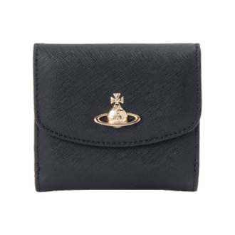 [ブランドコレクション]［5］【Vivienne Westwood】ヴィヴィアンウエストウッド　三つ折財布  BLACK