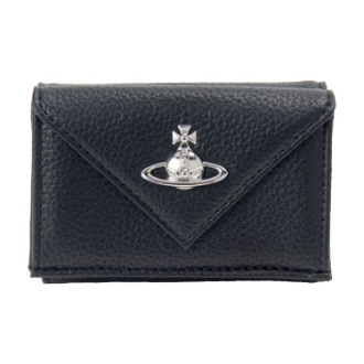 [ブランドコレクション]［7］【Vivienne Westwood】ヴィヴィアンウエストウッド　三つ折財布  BLACK