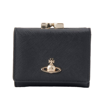 [ブランドコレクション]［23］【Vivienne Westwood】ヴィヴィアンウエストウッド　三つ折財布  BLACK